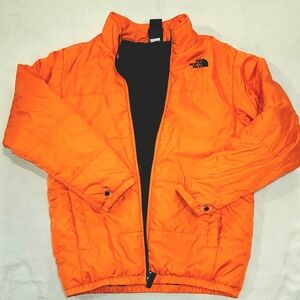The North Face Kids Orange W/ Navy Blue Lining Puffer Jacket